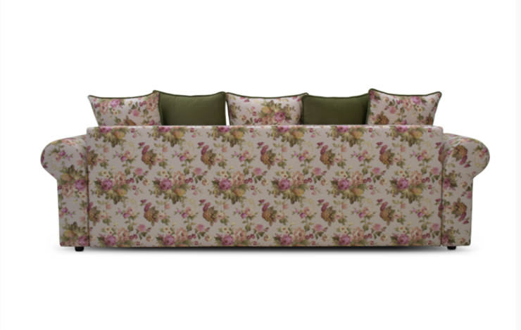 Прямой диван Ameli (Arcadia rose+shaggy green+glance bone) в Когалыме - изображение 2