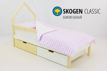 Детская кровать-домик мини Skogen бежево-белый в Радужном