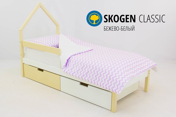 Детская кровать-домик мини Skogen бежево-белый в Лангепасе - изображение