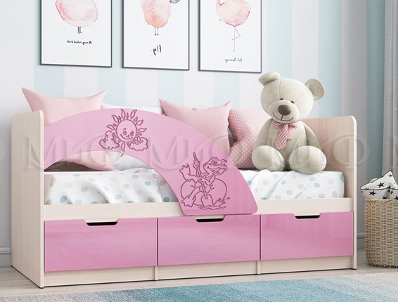 Кровать с бортиками Юниор-3, Розовый металлик в Югорске - изображение
