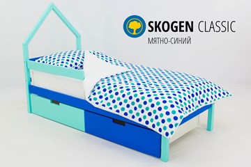 Кровать-домик детская мини Skogen мятно-синий в Когалыме