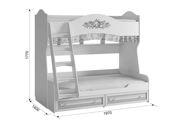 Детская 2-этажная кровать Алиса (1974х1404х1765) в Радужном - изображение 4