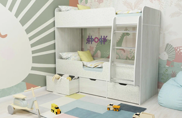 Детская 2-х ярусная кровать Малыш двойняшка 70х160, корпус Винтерберг, фасад Фейритейл в Нижневартовске