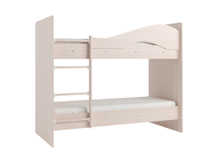 Детская двухэтажная кровать Мая на щитах со шкафом и ящиками, цвет Млечный дуб в Пыть-Яхе - изображение 2