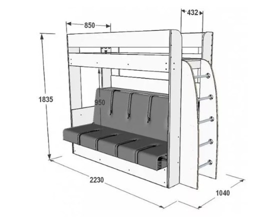 Омега 4 двухъярусная кровать схема сборки