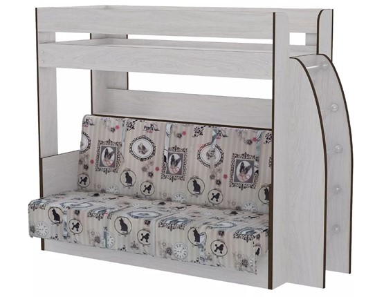 Кровать 2-ярусная Омега-17 с диваном (Ясень анкор) в Урае - изображение