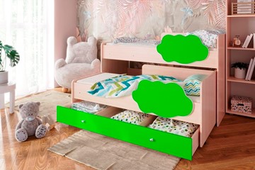 Детская 2-этажная кровать Соник 1.6 с ящиком, Лайм в Сургуте