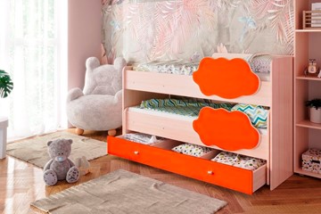 Кровать двухъярусная Соник 1.6 с ящиком, Оранжевый в Радужном