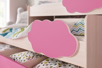 Детская двухэтажная кровать Соник 1.6 с ящиком, Розовый в Лангепасе - предосмотр 2