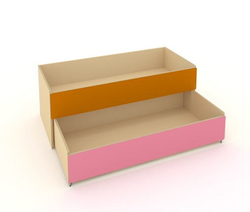 Кровать в детскую 2-х уровневая КД-2, Беж + Оранжевый + Розовый в Пыть-Яхе - изображение