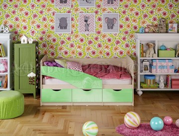 Кровать в детскую Бабочки 800*1600, Салатовый глянец в Югорске