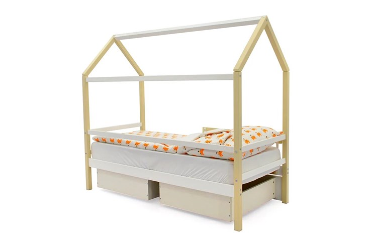 Детская кровать-домик Svogen бежево-белый в Когалыме - изображение 4