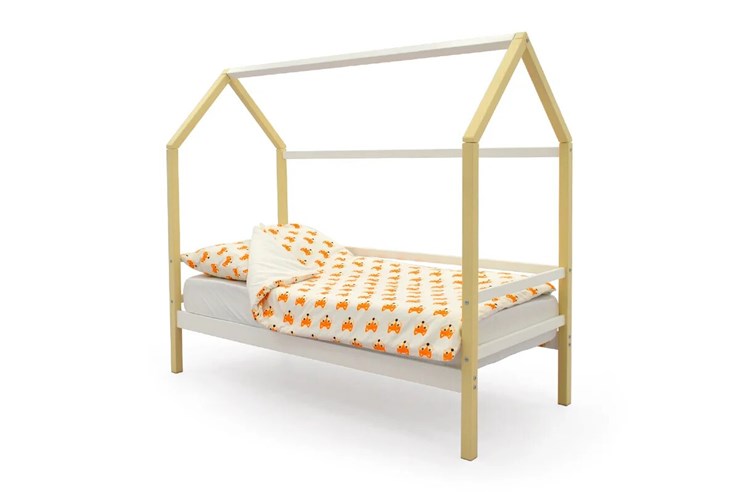Детская кровать-домик Svogen бежево-белый в Когалыме - изображение 1