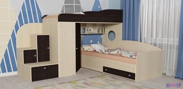 Детская кровать-шкаф Кадет-2, корпус Дуб, фасад Венге в Пыть-Яхе