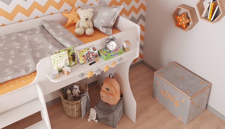 Кровать в детскую POLINI Kids Dream 1700 Белый в Лангепасе - изображение 5