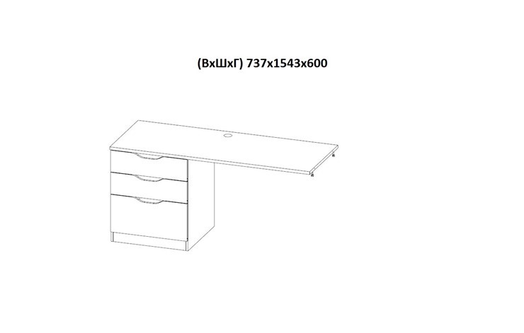 Кровать-чердак с письменным столом и шкафом POLINI Kids Simple Белый / Бетон в Пыть-Яхе - изображение 9