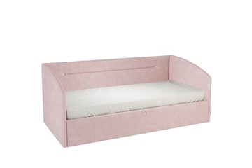 Кроватка 0.9 Альба (Софа), нежно-розовый (велюр) в Сургуте
