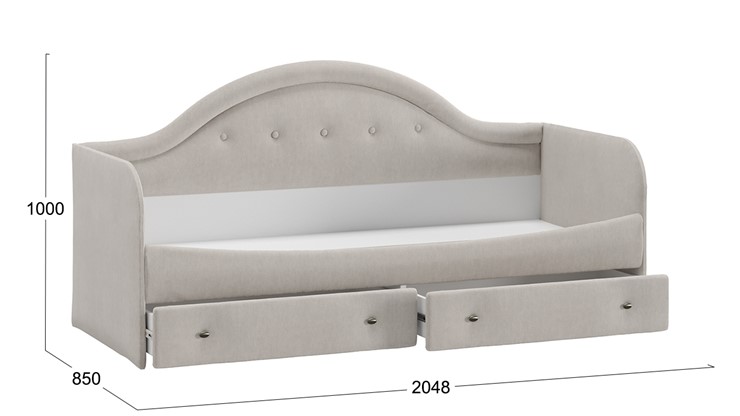 Подростковая кровать Адель тип 1 (Велюр Мокко светлый) в Лангепасе - изображение 2