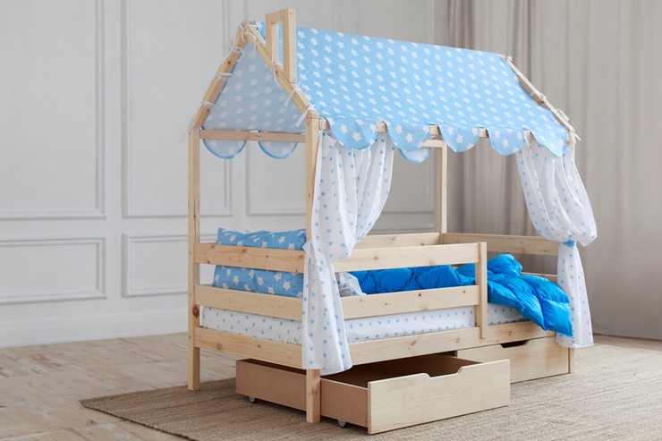 Кровать детская Домик с ящиками, без покраски в Югорске - изображение 2
