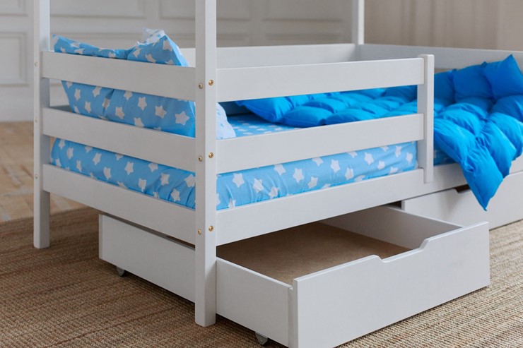 Кровать детская Домик с ящиками, цвет белый в Лангепасе - изображение 3