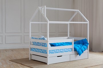 Кровать детская Домик с ящиками, цвет белый в Сургуте