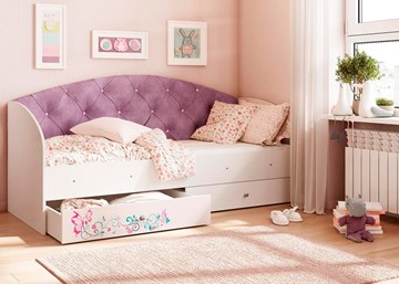 Кровать детская односпальная Эльза без бортика, Фиолетовый (латы) в Ханты-Мансийске