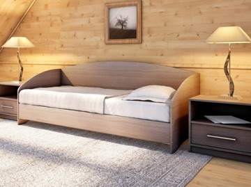 Кровать подростковая Этюд Софа, 90х190, ясень шимо темный в Нижневартовске