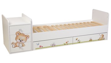 Детская кровать с комодом Фея 1100 Медвежонок Белый в Нижневартовске - предосмотр 2