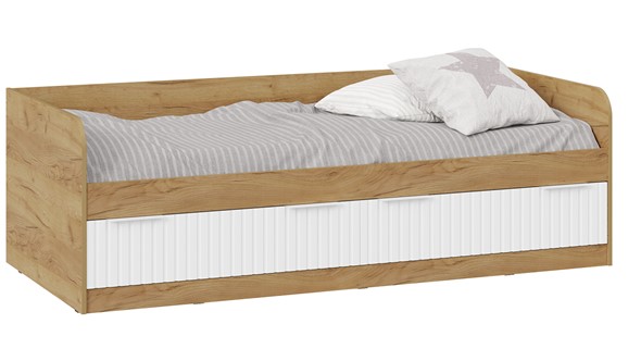 Кроватка Хилтон Тип 1 900 (Дуб Крафт Золотой/Белый матовый) в Радужном - изображение