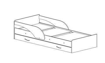 Кровать с ящиками Максимка, цвет Млечный дуб в Советском - предосмотр 1
