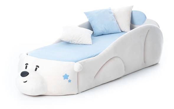 Кровать в детскую Мишка Pasha, белый в Лангепасе - изображение