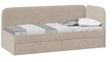 Кровать подростковая Молли тип 1 (80), Микровелюр Scandi Cream 03 в Лангепасе