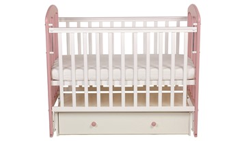 Кровать детская Polini kids Simple 328, белый-розовый в Радужном