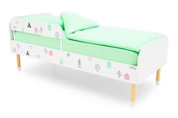 Детская кровать Stumpa Классика "Домики розовый, бирюзовый" в Урае