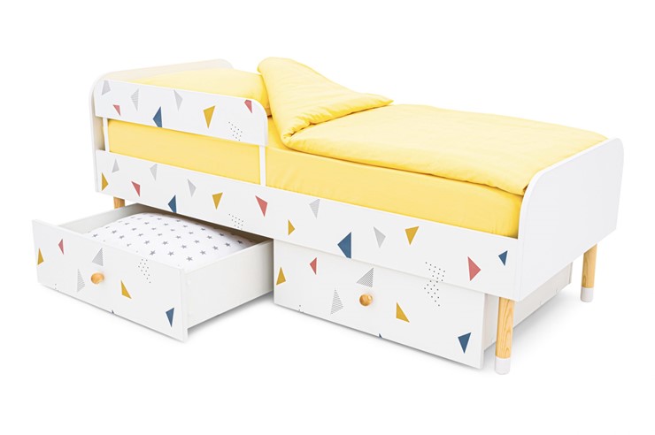 Кроватка Stumpa Классика "Треугольники желтый, синий, розовый" в Когалыме - изображение 8