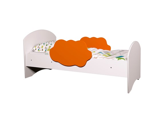 Детская кровать Тучка, корпус Белый, фасад Оранжевый в Советском - изображение