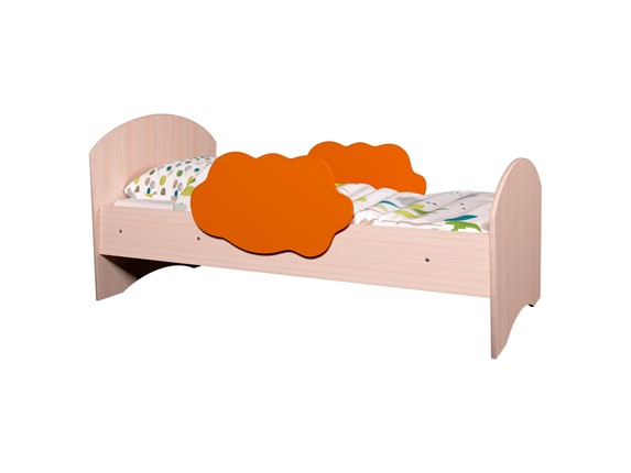 Детская кровать Тучка, корпус Дуб млечный, фасад Оранжевый в Урае - изображение
