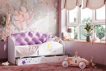Детская кровать с ящиками Звездочка с бортиком, Фиолетовый в Лангепасе