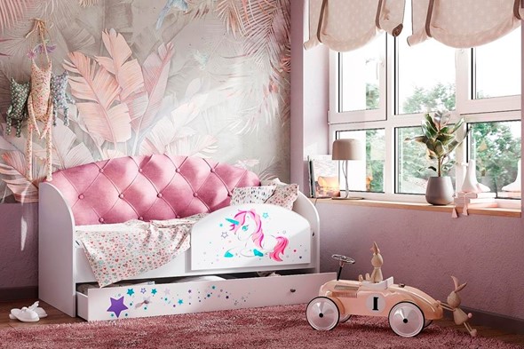 Кровать с бортиками Звездочка с бортиком, Розовый в Лангепасе - изображение