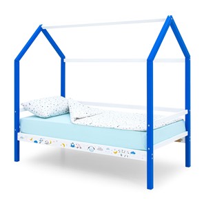 Кровать-домик детская Svogen сине-белый/барашки в Лангепасе