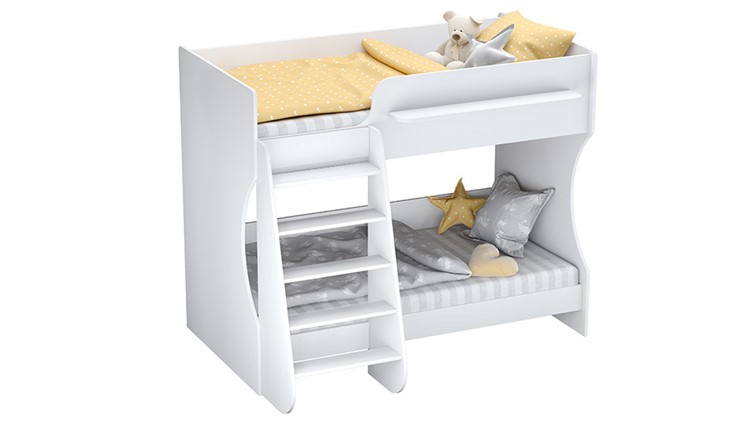 Кровать двухъярусная POLINI Kids Dream 1500 Белый в Нижневартовске - изображение 1