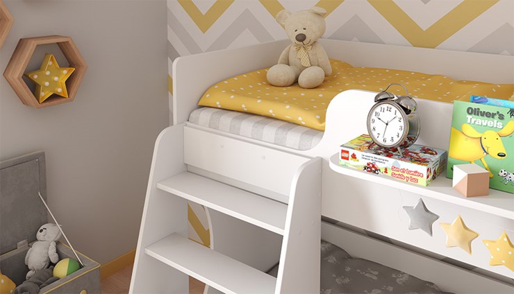 Кровать двухъярусная POLINI Kids Dream 1500 Белый в Советском - изображение 4