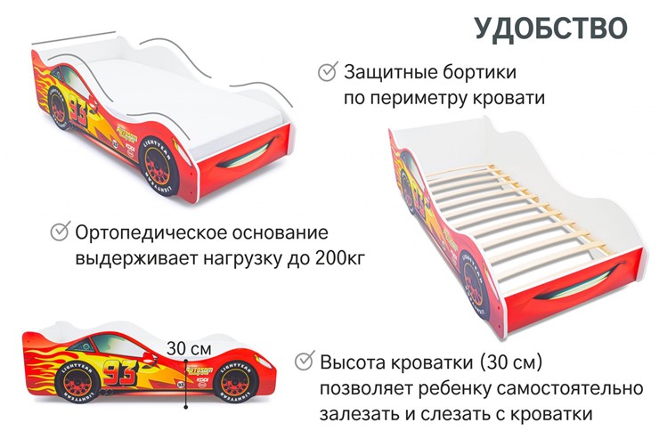 Детская кровать-машина Тачка красная в Сургуте - изображение 5