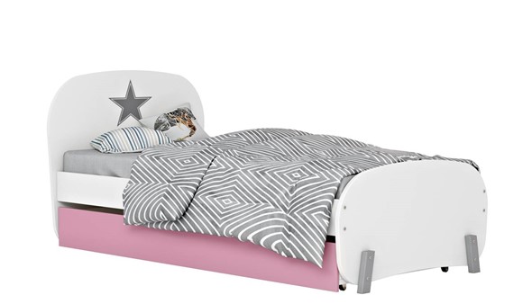 Кровать POLINI Kids Mirum 1915 Белый / Розовый в Лангепасе - изображение