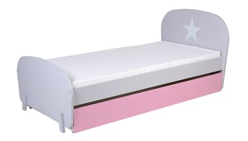 Кровать с ящиком POLINI Kids Mirum 1915 Серый / розовый в Лангепасе - предосмотр 3
