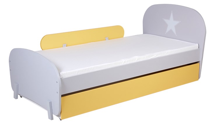 Кровать детская POLINI Kids Mirum 1915 Серый / Желтый в Лангепасе - изображение 4