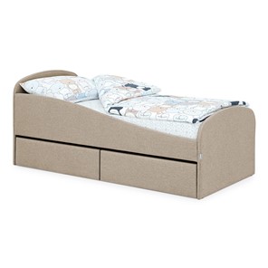 Кровать с ящиками Letmo 190х80 песочный (рогожка) в Лангепасе