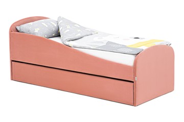 Кровать с ящиком Letmo пудровый (велюр) в Нижневартовске
