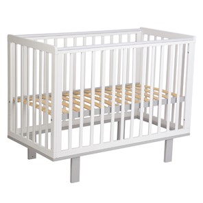 Кровать для новорожденных серия 3400 POLINI Kids Simple 340 Белый / Серый в Когалыме