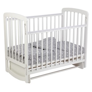 Кроватка для новорожденных с маятником POLINI Kids Simple 304 Белый в Лангепасе